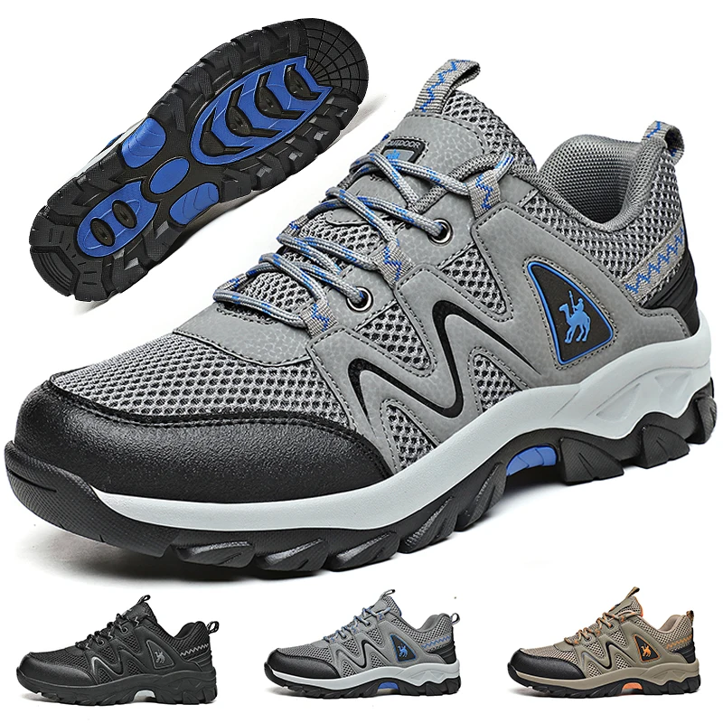 Новые походные кроссовки, мужская летняя обувь для путешествий на открытом воздухе с дышащей сеткой, обувь для рыбалки, нескользящая спортивная обувь для велоспорта Изображение 0
