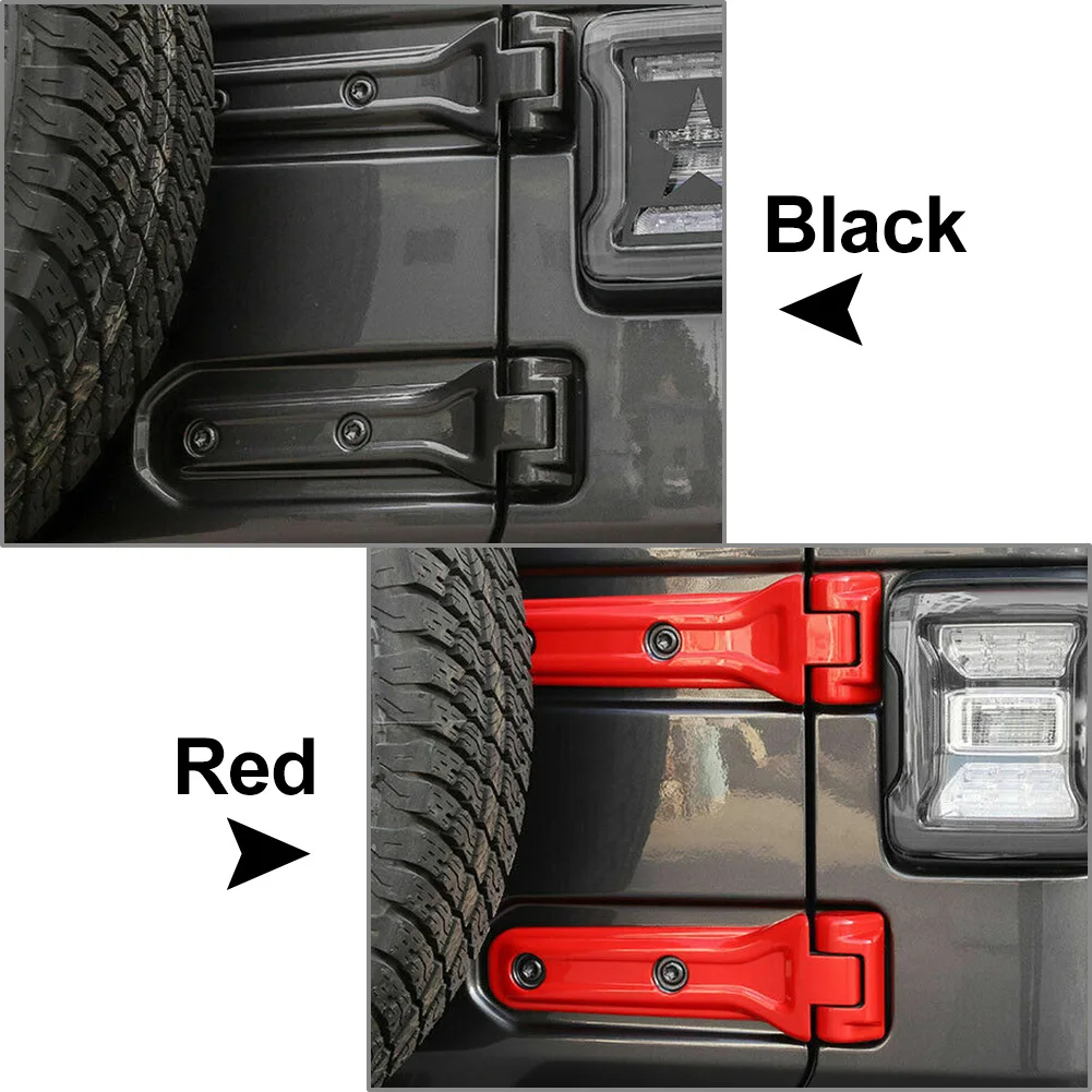 Черное/красное Запасное колесо, крышка дверных петель задней двери Jeep Wrangler JL JLU 2018 2019 2020 2021 2022 Автомобильные Аксессуары Изображение 1