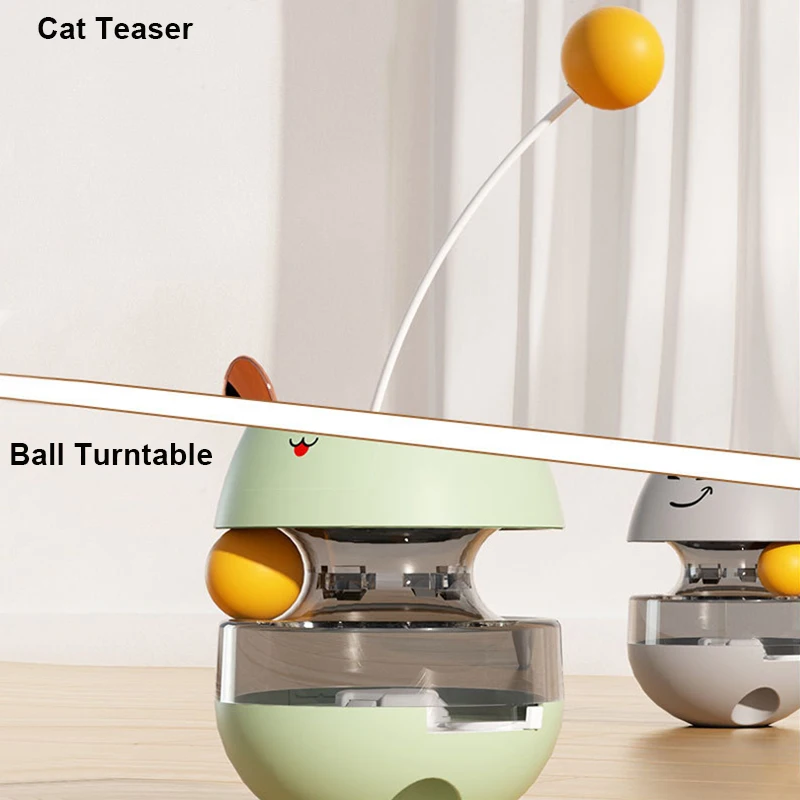 Игрушки для домашних кошек Вращающийся стакан, игрушка с пищевым шариком для котенка, самоиграющая головоломка, интерактивная игрушка-тизер для домашних животных, принадлежности для кошек Изображение 4