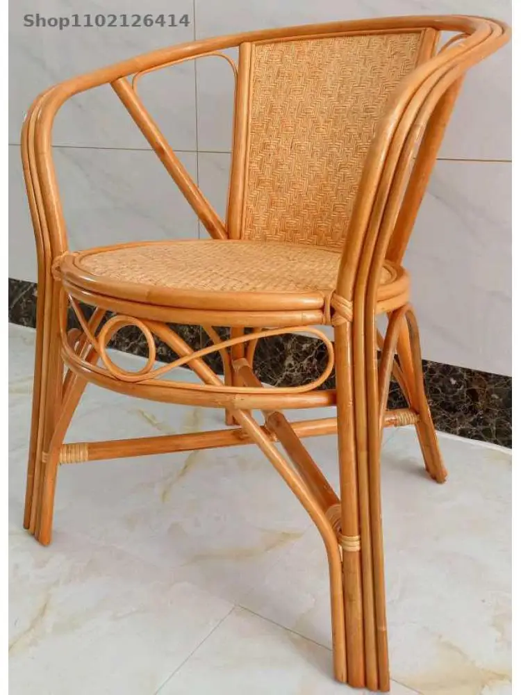 Кресло из ротанга для отдыха, компьютерное кресло для дома, кресло для столовой в отеле, офисное кресло для персонала, модное кресло для домашнего дивана Изображение 4