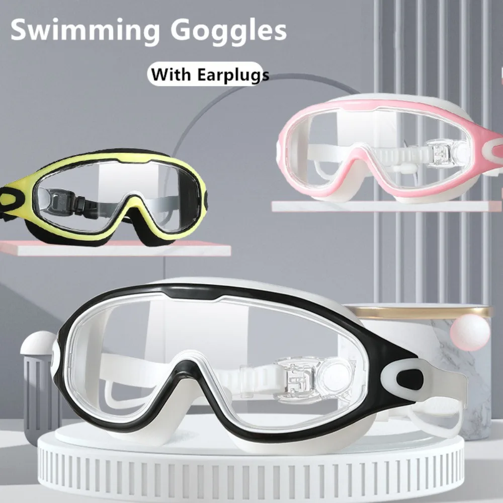 Профессиональные очки для дайвинга, плавательные очки в регулируемой оправе, водонепроницаемые противотуманные очки с плоским светом Изображение 3