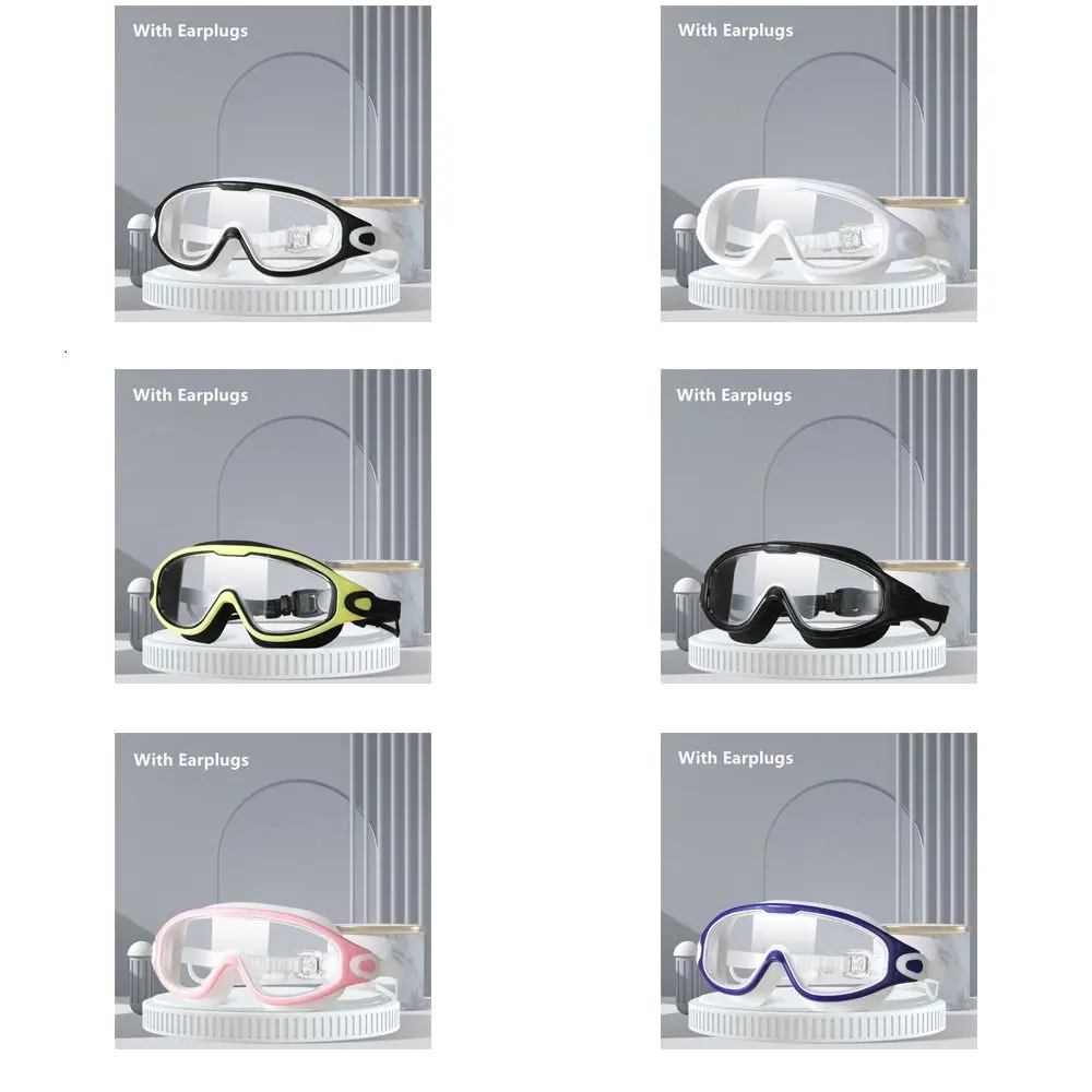 Профессиональные очки для дайвинга, плавательные очки в регулируемой оправе, водонепроницаемые противотуманные очки с плоским светом Изображение 4