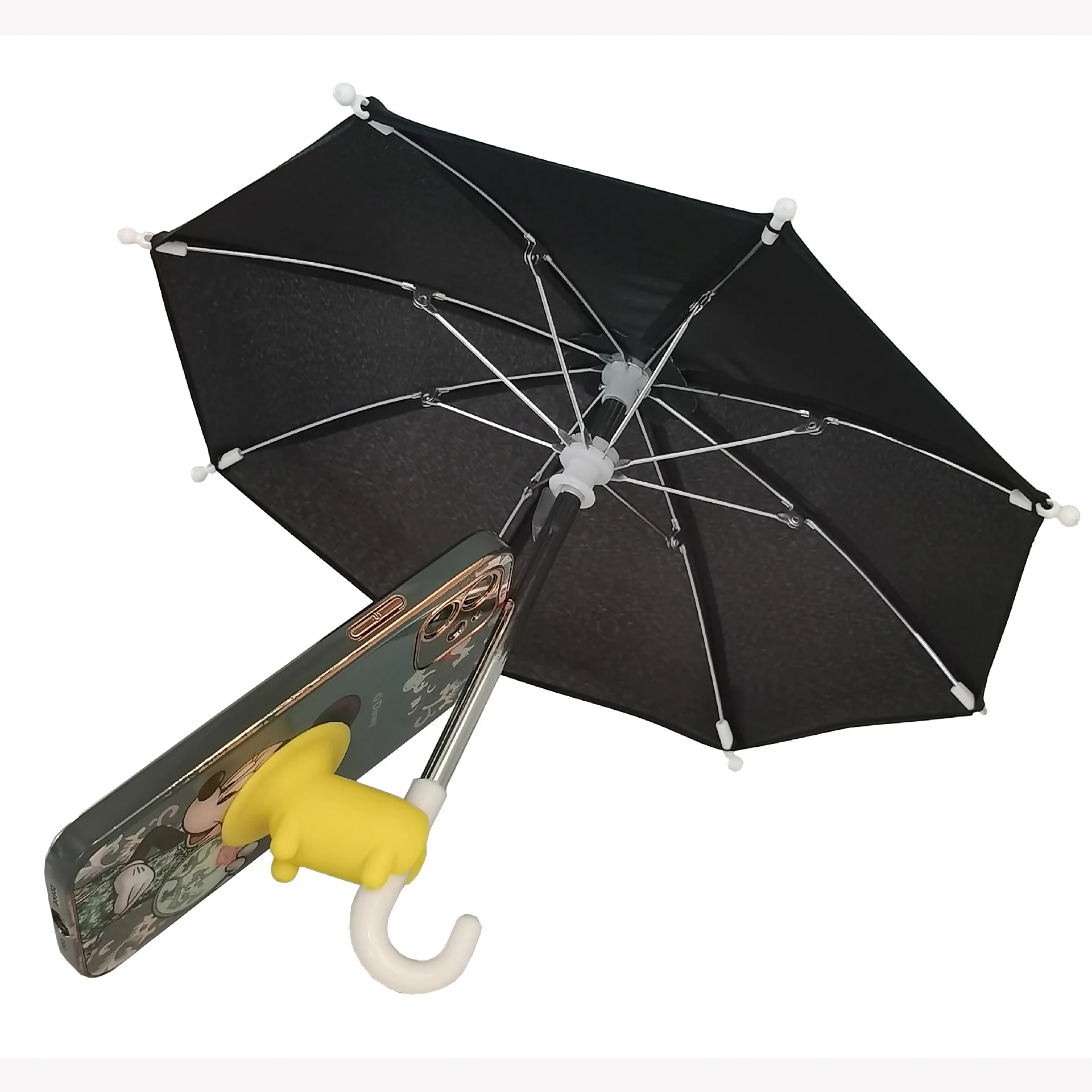 Подставка для мобильного телефона, зонт от дождя и солнца, двухцелевой уличный мини-зонт от солнца, зонт для мобильного телефона, водонепроницаемый зонт от солнца Изображение 2