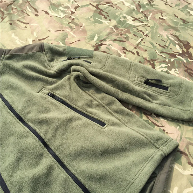 Термофлисовая тактическая куртка мужская армейского зеленого цвета, непромокаемое военное пальто, Походные куртки для мужчин Изображение 2