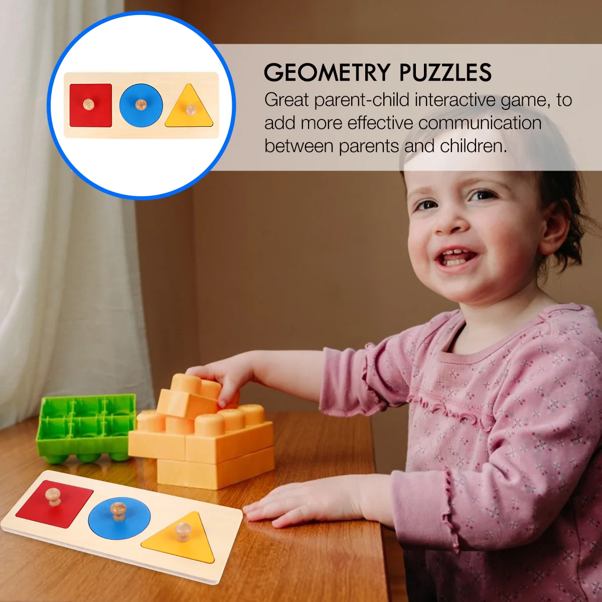 Геометрическая панель Геометрическая игрушка Детская Математика Деревянный Сервировочный лоток Интеллектуальные Детские поддоны Изображение 4