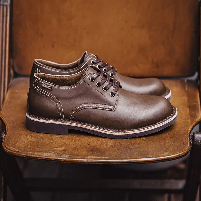 Мужская обувь Maden, новинка 2023 года, рабочая обувь, Американские винтажные туфли-дерби в британском стиле, повседневная кожаная обувь Изображение 1