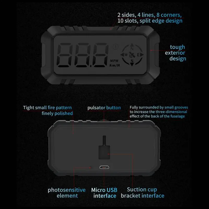 Автомобильный Головной Дисплей Руководство по Скорости Автомобиля Головное Устройство GPS Спидометр Автомобильное Наружное Руководство По Скорости Высокой Четкости HUD USB Источник питания Изображение 1
