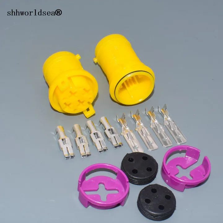 Shhworldsea 4-контактный штекер 6,3 мм для VW auto водонепроницаемый штекер разъем электрического кабеля 813972930 813972929 Изображение 0