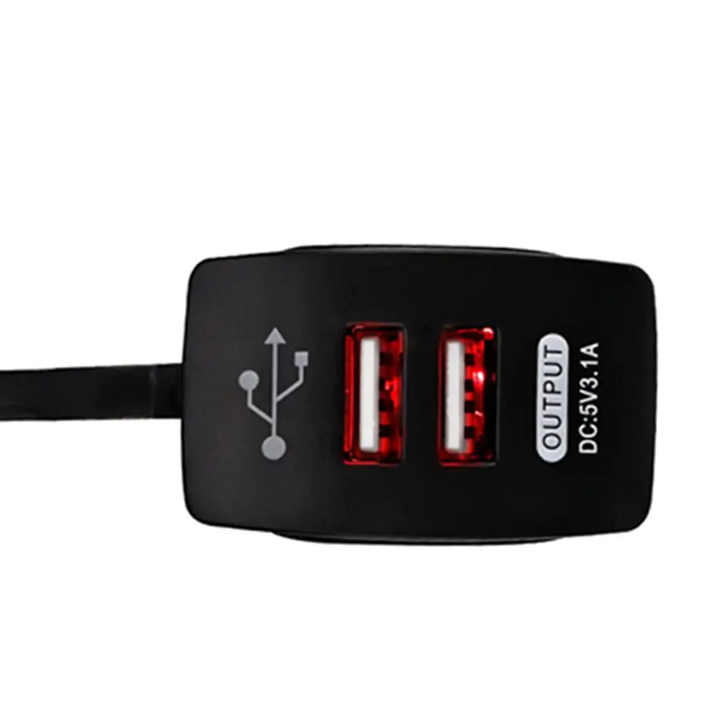 Автомобильное зарядное устройство с двумя USB-разъемами для зарядного устройства для мобильного телефона с индикатором Изображение 0