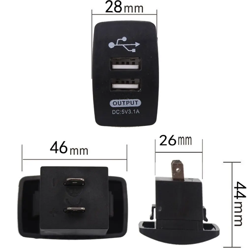Автомобильное зарядное устройство с двумя USB-разъемами для зарядного устройства для мобильного телефона с индикатором Изображение 5