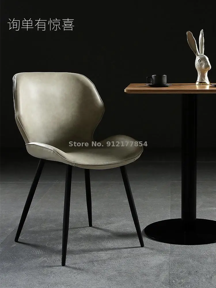 Обеденный стол и стул в скандинавском стиле, домашний табурет со спинкой, стул для макияжа, роскошный обеденный стул в индустриальном стиле, Кожаное кресло, письменный стол Изображение 1