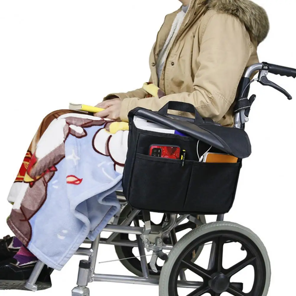 Сумка для переноски инвалидных колясок - подлокотник, чехол для роллеров, ходунков, инвалидных колясок и самокатов, толстый органайзер для путешествий Изображение 2