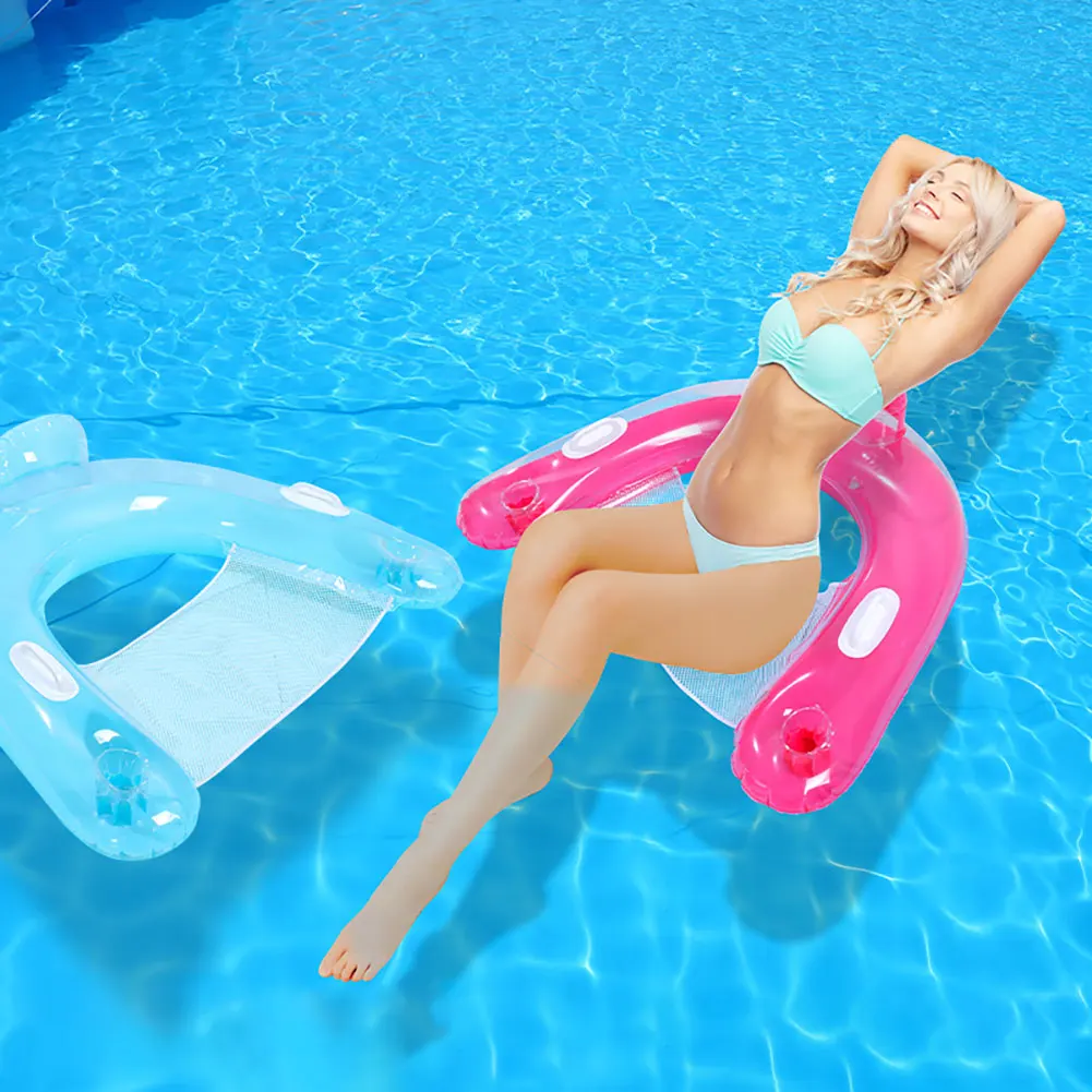 Надувной бассейн с плавающей спинкой из ПВХ, водный стул-шезлонг для взрослых, складные удобные аксессуары для плавания Изображение 1