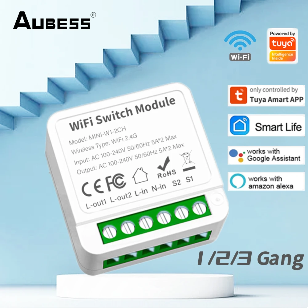 1/2/3Gang Tuya WiFi DIY Smart Switch Модуль 2-Полосного Управления Выключателем Smart Life Умный Дом Прерыватель Работы Для Alexa Google Home Изображение 0