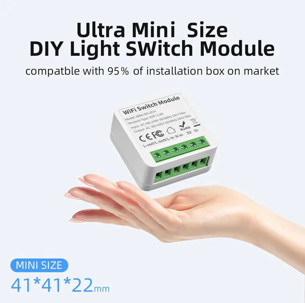 1/2/3Gang Tuya WiFi DIY Smart Switch Модуль 2-Полосного Управления Выключателем Smart Life Умный Дом Прерыватель Работы Для Alexa Google Home Изображение 1