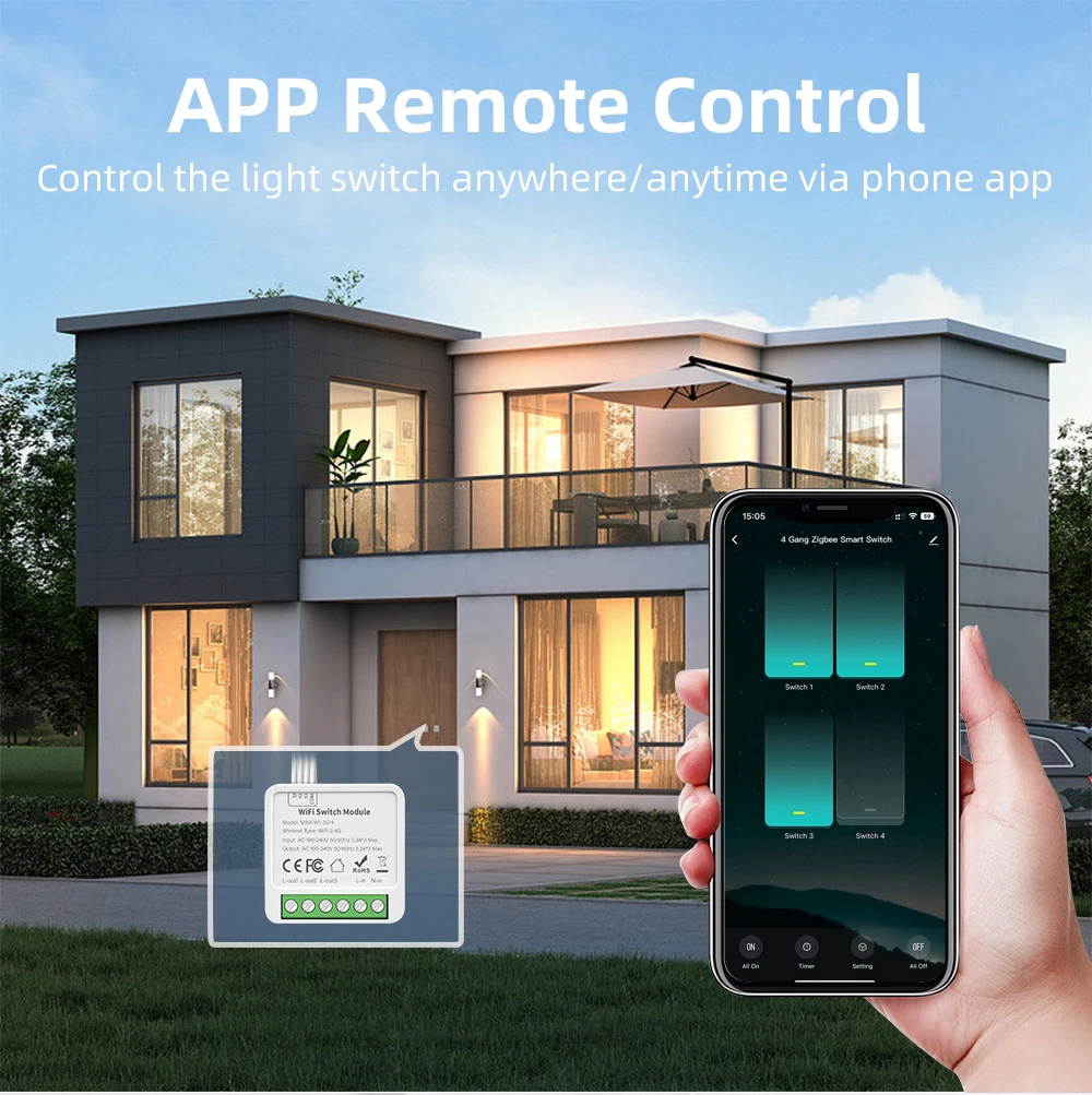 1/2/3Gang Tuya WiFi DIY Smart Switch Модуль 2-Полосного Управления Выключателем Smart Life Умный Дом Прерыватель Работы Для Alexa Google Home Изображение 4