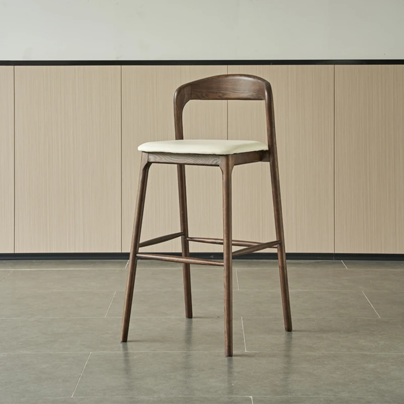 Высокие обеденные стулья в скандинавском стиле, Элегантный барный стул, Напольные стулья с акцентом в деревянном дизайне, Уличная мебель для балкона Sillas Para Comedor. Изображение 1