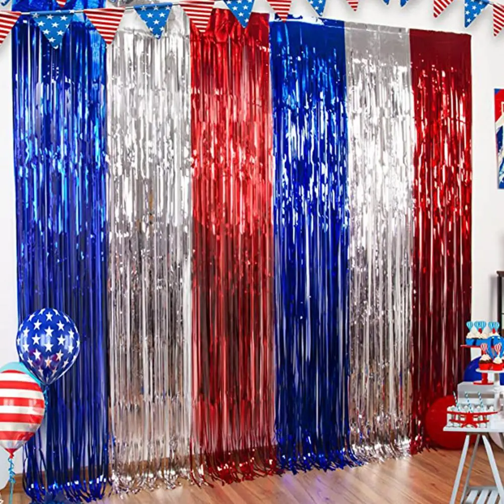 Уникальный декоративный занавес для празднования Дня независимости США, Дверная занавеска с защитой от выцветания, Антистатическая вечеринка 4 июля Изображение 0