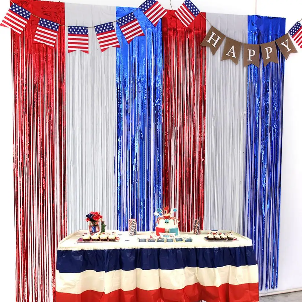 Уникальный декоративный занавес для празднования Дня независимости США, Дверная занавеска с защитой от выцветания, Антистатическая вечеринка 4 июля Изображение 1