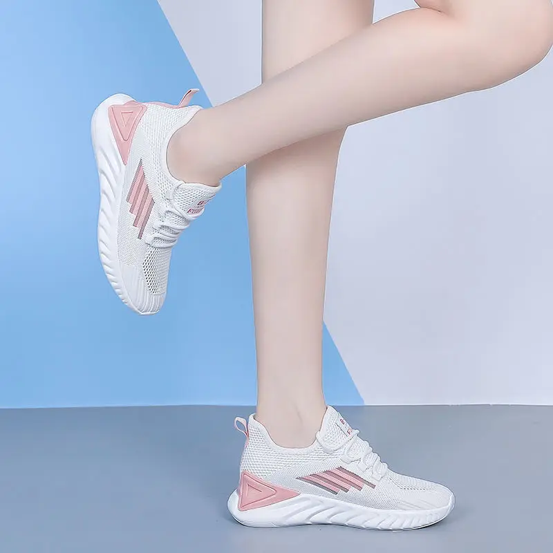 Новые женские кроссовки, универсальная повседневная обувь с дышащей сеткой, модная удобная вулканизированная обувь на платформе, Tenis Fashion Feminino Изображение 3