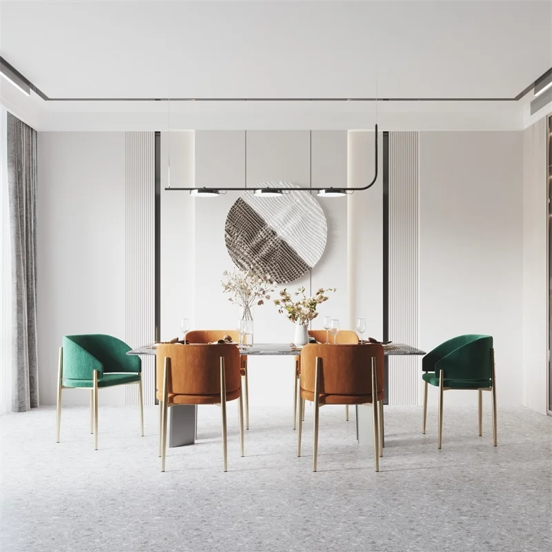 Дизайнерское кресло Nordic Individual, Современные Роскошные Мягкие стулья для столовой, Салонный стиль, Сменная кухонная мебель Silla CC50CY Изображение 3