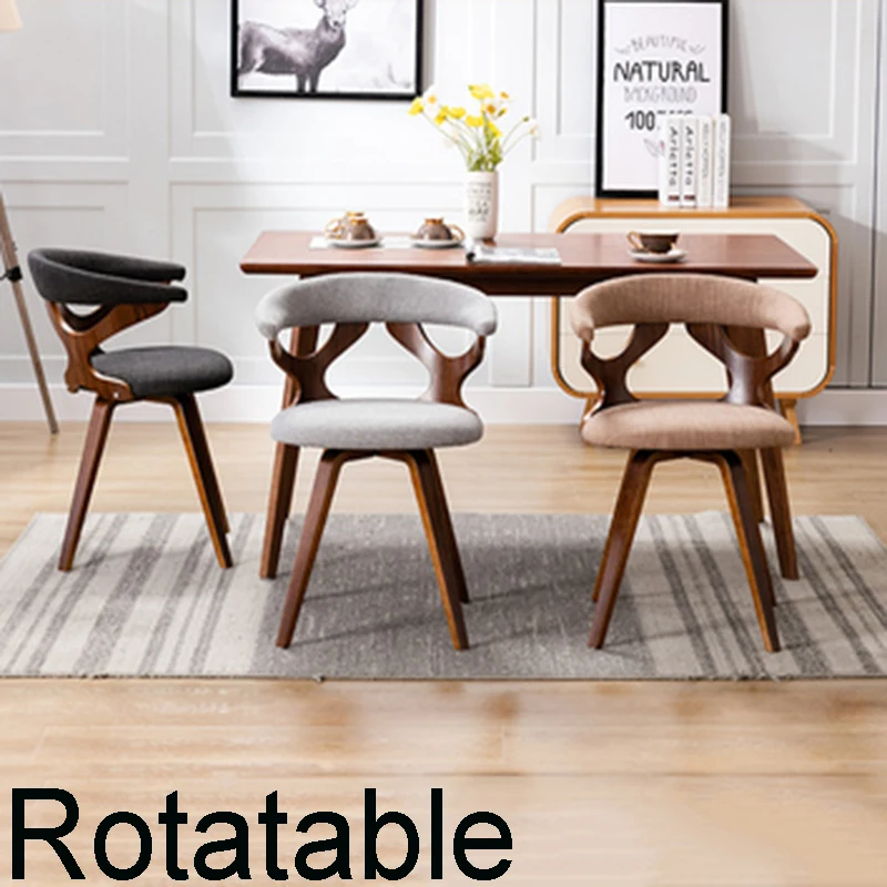 бытовой обеденный стул accent Nordic wood, поворотный Офисный компьютерный стул, гостиничное кафе, мебель silla cocina для кухни HY Изображение 3