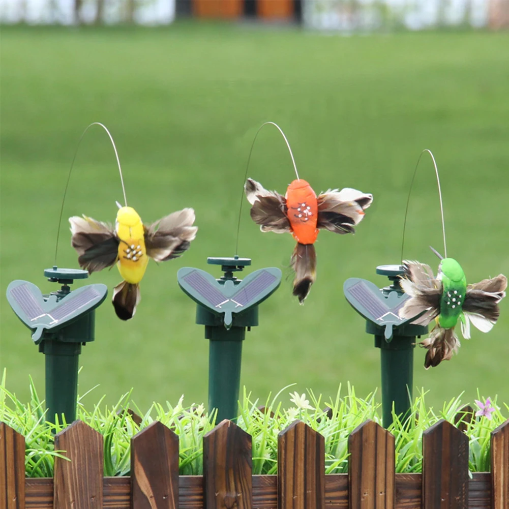Солнечная Летающая Колибри Внутри и снаружи, автоматическая Летающая птица-бабочка, водонепроницаемая атмосфера творческого ремесла для двора сельскохозяйственных угодий. Изображение 1