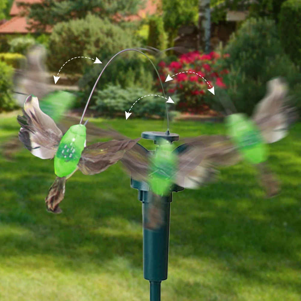 Солнечная Летающая Колибри Внутри и снаружи, автоматическая Летающая птица-бабочка, водонепроницаемая атмосфера творческого ремесла для двора сельскохозяйственных угодий. Изображение 4