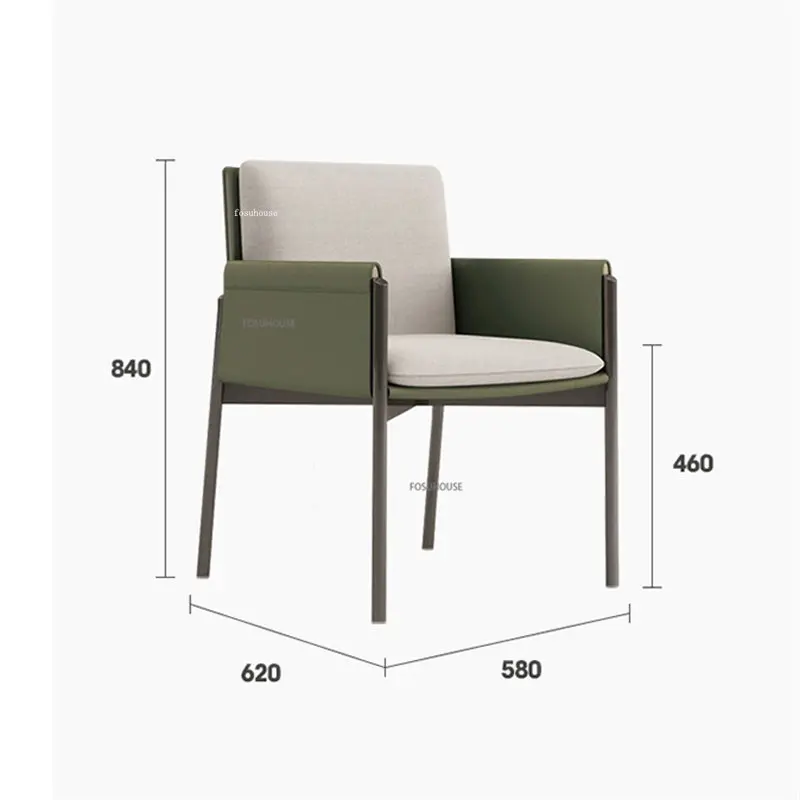 Современные минималистичные Кожаные обеденные стулья для кухонной мебели, простой одноместный шезлонг, Креативные обеденные кресла со спинкой Изображение 5