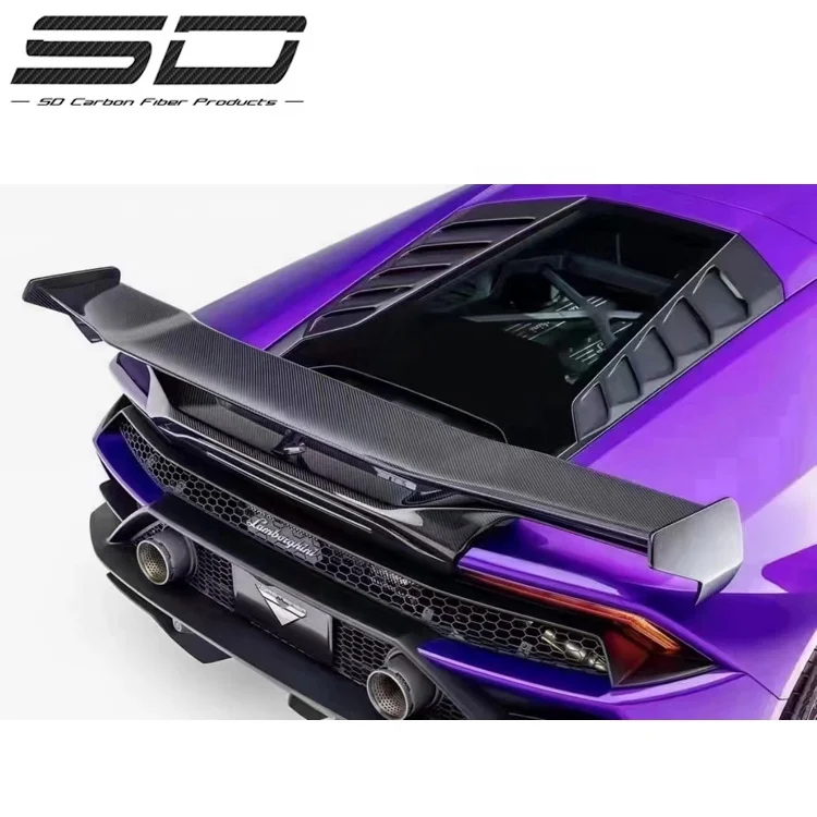 Задний Спойлер из сухого углеродного волокна Vor STO Style для крыла Lamborghini Huracan EVO GT Изображение 1