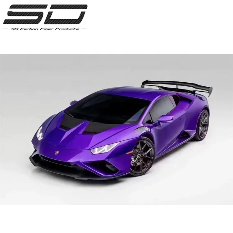Задний Спойлер из сухого углеродного волокна Vor STO Style для крыла Lamborghini Huracan EVO GT Изображение 3