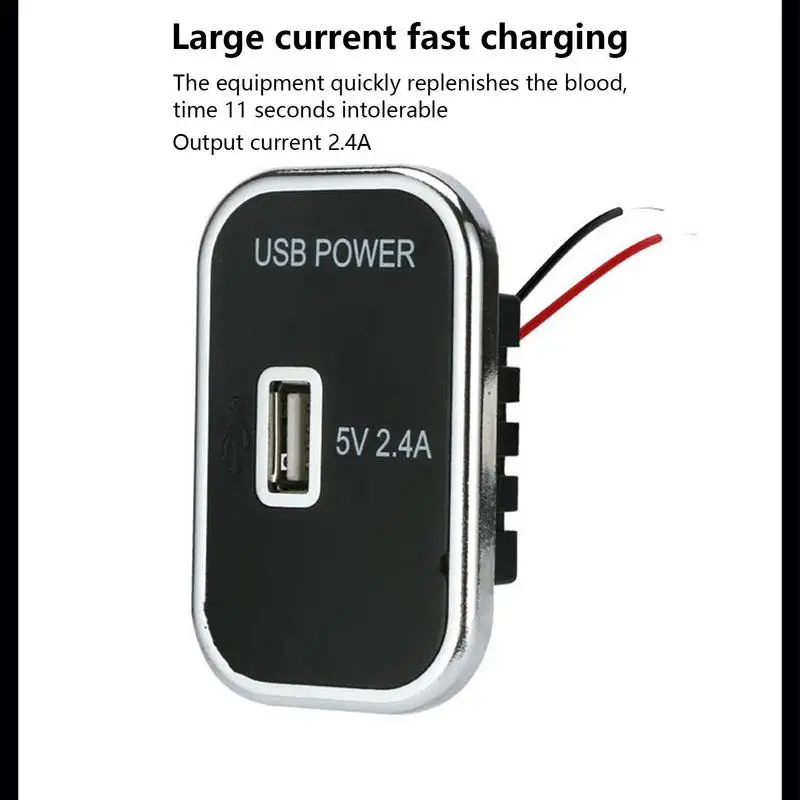 USB Автомобильное зарядное устройство, Розетка адаптера питания, Универсальное Автомобильное Зарядное устройство мощностью 12 Вт, USB-розетка, Водонепроницаемый Многофункциональный Порт зарядки Изображение 4