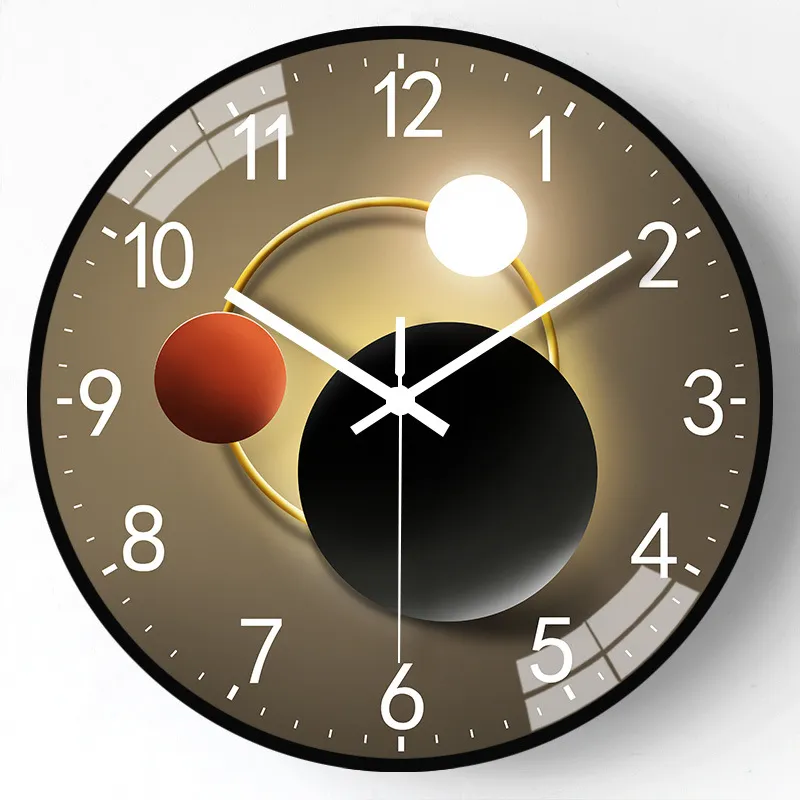 Современная Простая Пунктуальность Кварцевые Настенные Часы Световая Тень Геометрический Дизайн Бесшумный Механизм Декор гостиной Спальни Подвеска Изображение 0