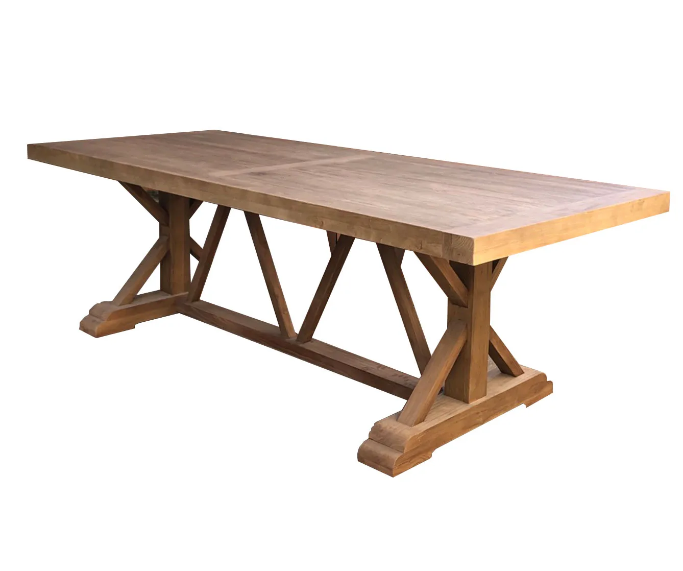 Американская деревенская домашняя мебель из массива восстановленного дерева квадратный 8-местный обеденный стол высокого класса для ужина Изображение 0
