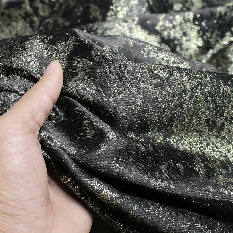 Оригинальная высококачественная жаккардовая ткань с неправильной блестящей текстурой из металлической ткани, жакет, юбка, Дизайнерская ткань для одежды Изображение 2