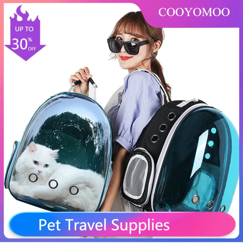Сумка-переноска для домашних кошек, уличная сумка через плечо, рюкзак для щенков, Дышащая Портативная дорожная прозрачная сумка для маленьких собак и кошек Изображение 0