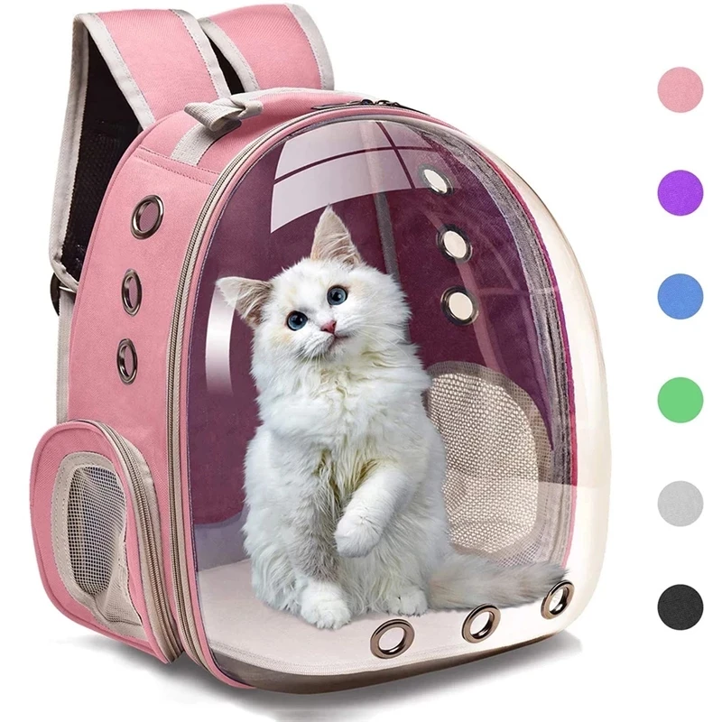 Сумка-переноска для домашних кошек, уличная сумка через плечо, рюкзак для щенков, Дышащая Портативная дорожная прозрачная сумка для маленьких собак и кошек Изображение 1