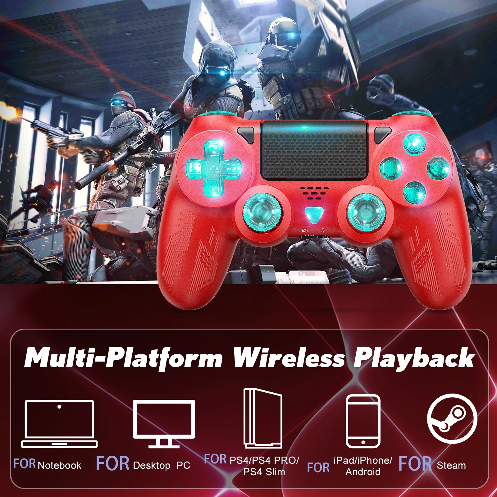Беспроводной Контроллер Для PS4 PC Gamepad Bluetooth USB Пульт Дистанционного Управления Аксессуары Для Игрового планшета IOS13.0 или выше / Android Изображение 1