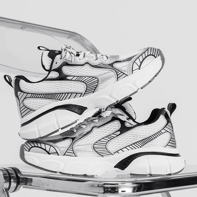 2023 Новая дизайнерская мужская обувь Old Daddy Модная спортивная обувь на шнуровке на платформе для активного отдыха Повседневные сетчатые кроссовки на плоской подошве Tenis Masculino Изображение 2