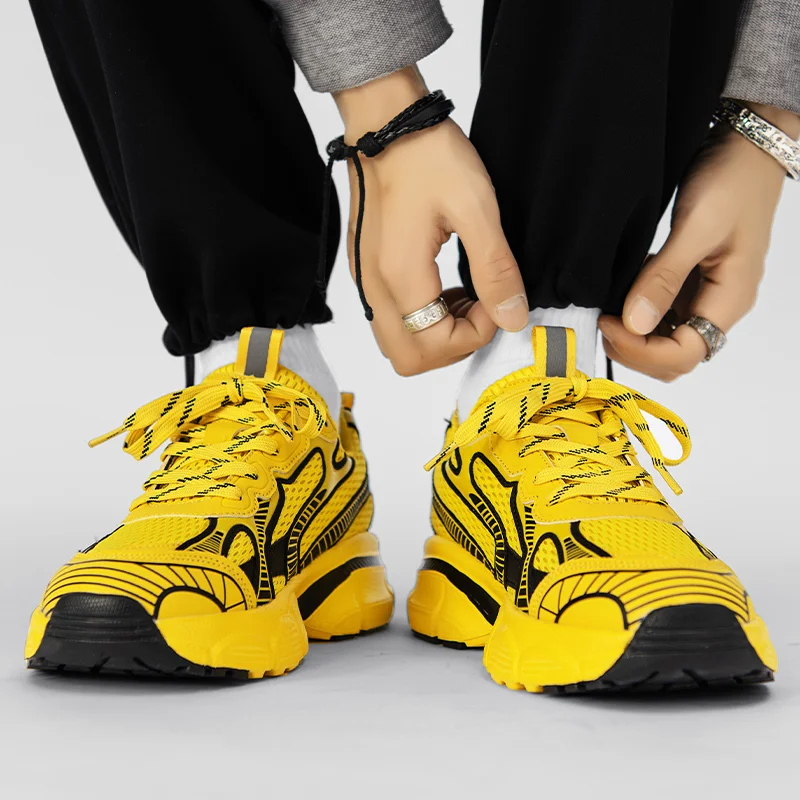 2023 Новая дизайнерская мужская обувь Old Daddy Модная спортивная обувь на шнуровке на платформе для активного отдыха Повседневные сетчатые кроссовки на плоской подошве Tenis Masculino Изображение 3