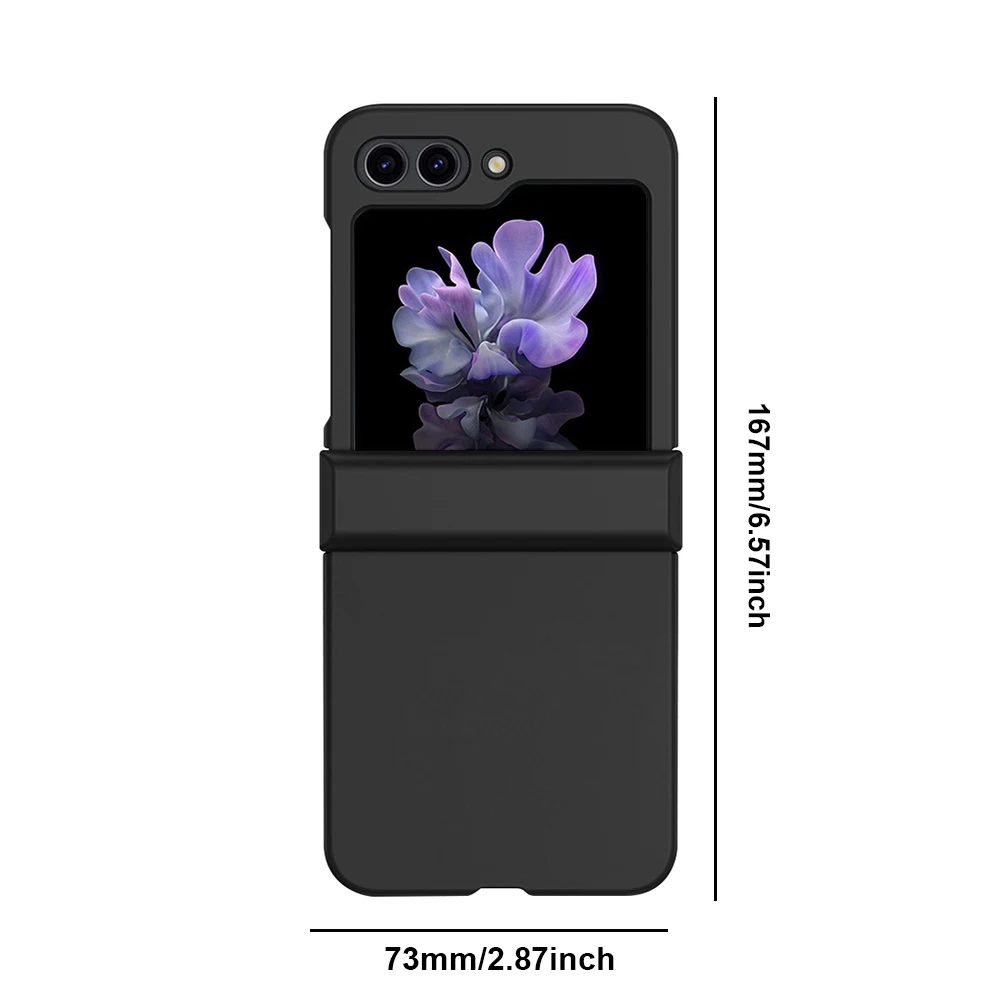 Корпус мобильного телефона для ПК Ультратонкий однотонный чехол для мобильного телефона противоударный с защитой на петлях для Samsung Galaxy Z Flip 5 Изображение 5