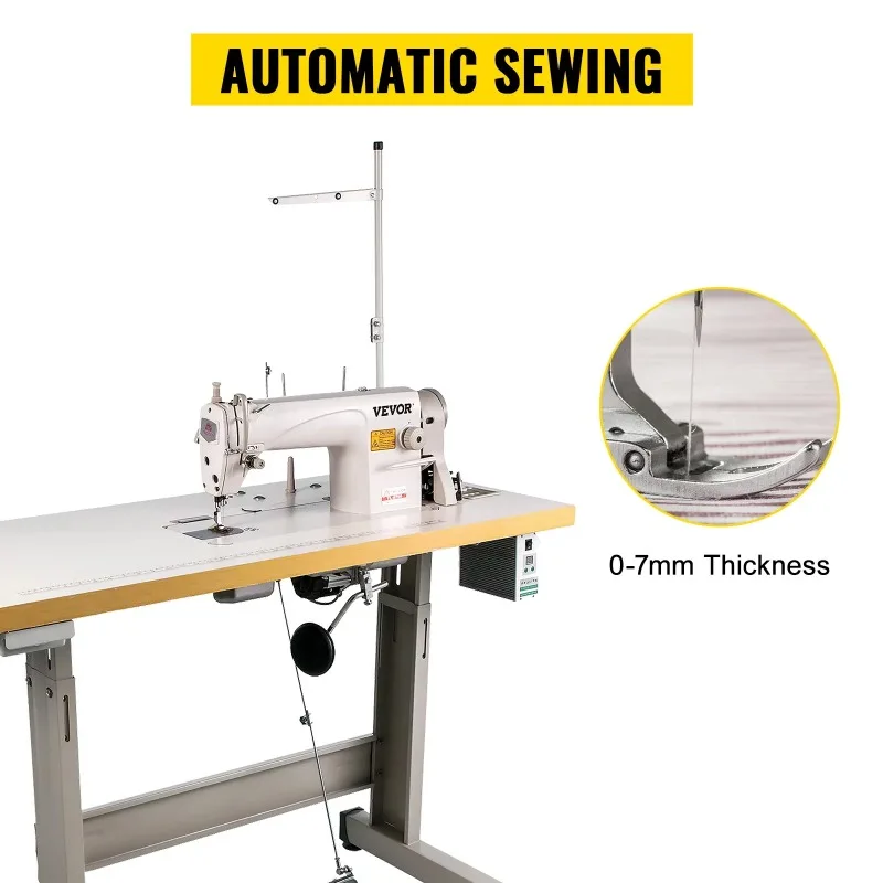 Промышленная швейная машина VEVOR DDL8700 Слесарная швейная машина с серводвигателем + настольная подставка Швейная машина коммерческого класса Изображение 3