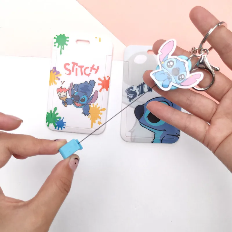 Disney Stitch Retractable Easy Pull Buckle Reel Card Case Для Удостоверения Личности Медсестры, Бизнес-Кредитной Карты, Держателя Бейджа, Офисной Идентификационной Карты, 1Yc41416 Изображение 1