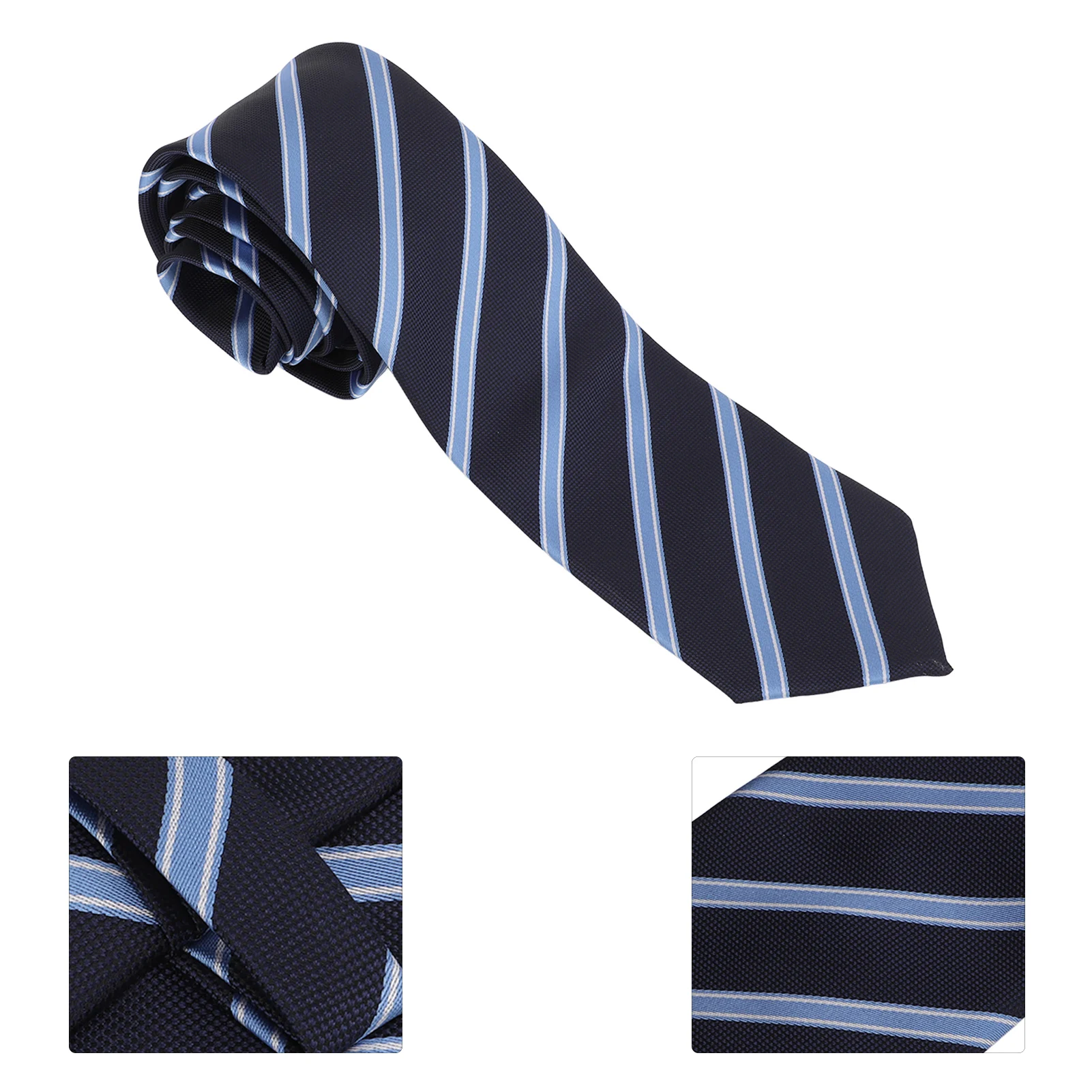 Мужские галстуки классического дизайна Синий узкий галстук на День Благодарения, на Юбилеи, на свадьбы Изображение 4