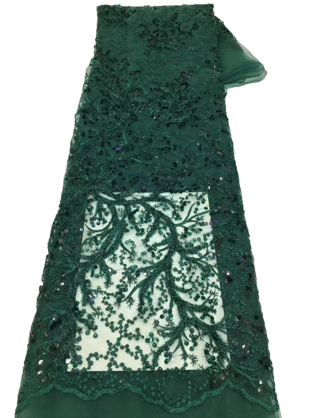 Новое кружевное полотно с объемной вышивкой из 7 мм блесток + шерстяной веревки, высококачественное африканское модное платье чонсам, отличная цена Изображение 2
