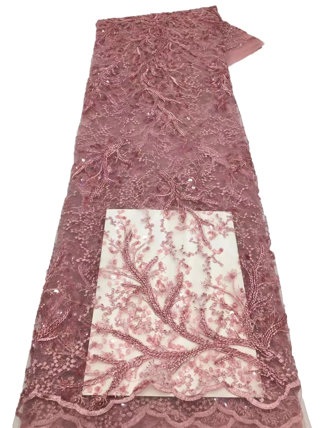 Новое кружевное полотно с объемной вышивкой из 7 мм блесток + шерстяной веревки, высококачественное африканское модное платье чонсам, отличная цена Изображение 4