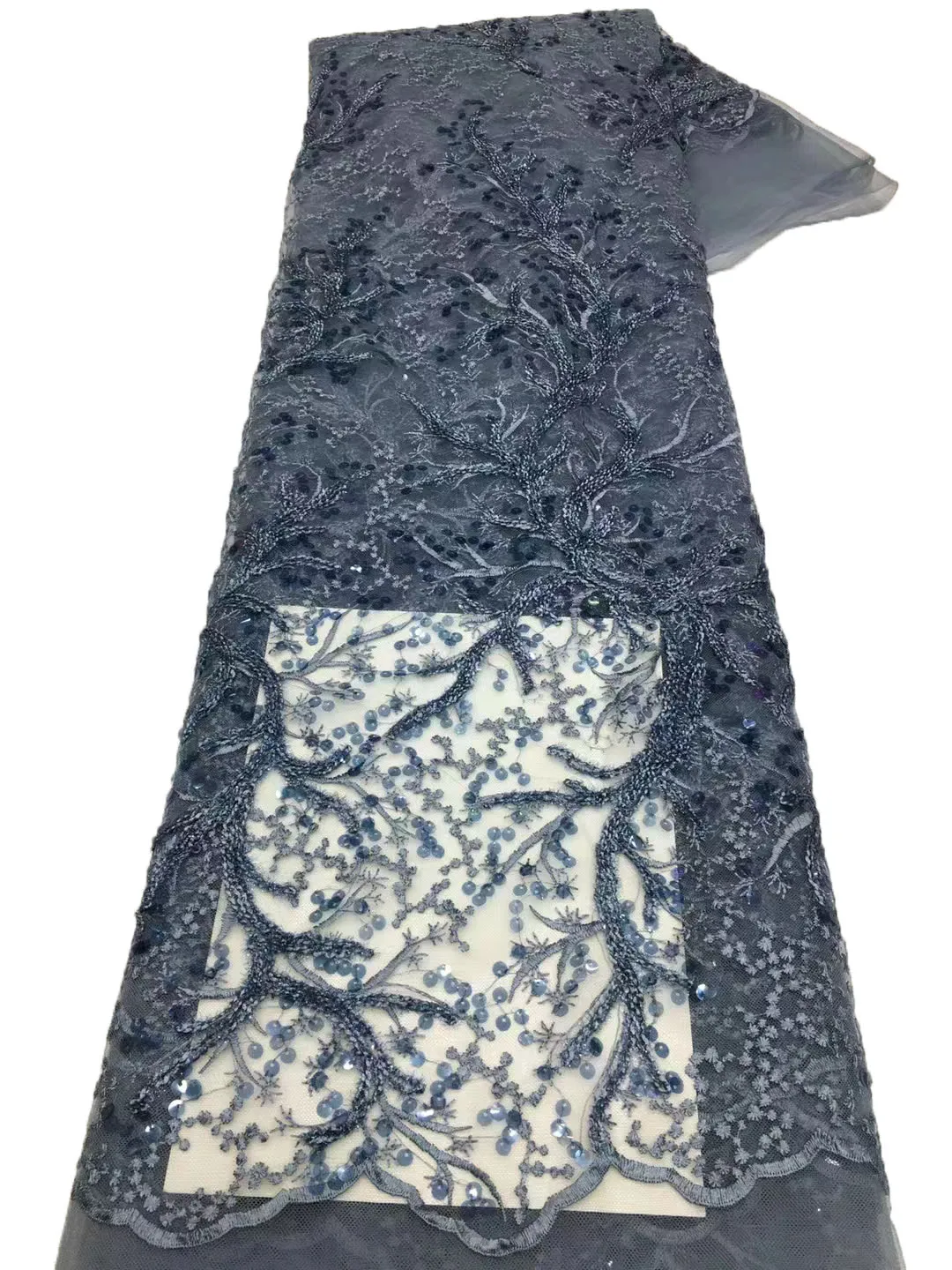 Новое кружевное полотно с объемной вышивкой из 7 мм блесток + шерстяной веревки, высококачественное африканское модное платье чонсам, отличная цена Изображение 5