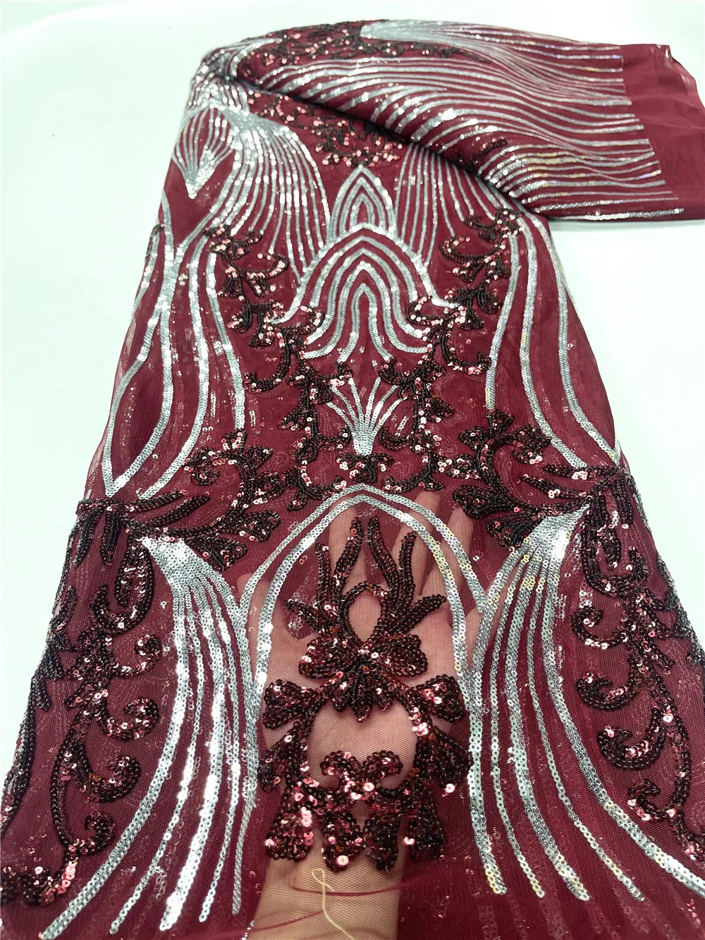 Ulifelace Африканская Французская Сетка С Цветными Блестками Embriodery Высококачественное Нигерийское Белое Сетчатое Свадебное Платье Из Тюлевой Сетчатой Ткани F4198 Изображение 3