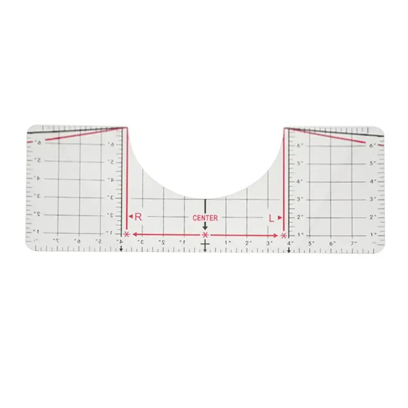 Измерительная линейка для футболки Направляющая для выравнивания Линейки для футболки По центру Рисунка Линейка для футболки Размещение инструмента Футболка Изображение 0