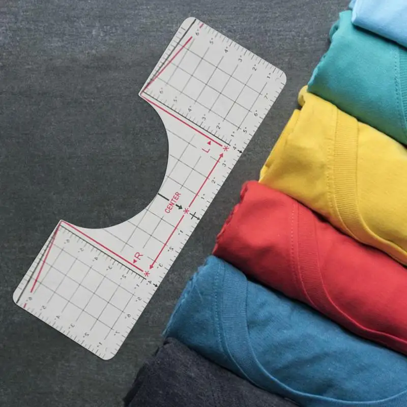 Измерительная линейка для футболки Направляющая для выравнивания Линейки для футболки По центру Рисунка Линейка для футболки Размещение инструмента Футболка Изображение 2